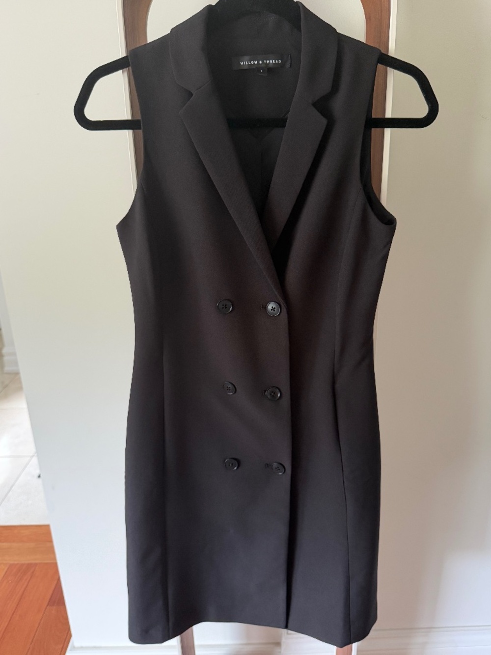 Willow & Thread Black Double Breasted Blazer Tuxedo Dress Size 0